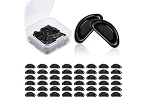 Jinlaili 25 Paia Naselli per Occhiali Silicone, Cuscinetti Per Occhiali Naselli Adesivi, Naselli Adesivi per Occhiali Antiscivolo Nasello, Comodi Naselli per gli Occhiali da Sole (Nero)