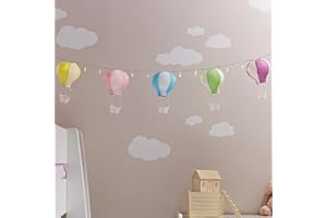 Set di 5 lanterne a mongolfiera in carta dai colori di Lights4fun