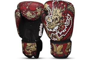 BUDDHA FIGHT WEAR - Guantes de Boxeo Dragon diseñados para Entrenamientos y Sparring en Muay Thai Kickboxing Fitness - Hombres y Mujeres - Múltiples Colores - 10 oz 12 oz 14 oz 16 oz