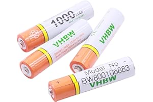 vhbw Lot de 4 Piles Rechargeables AAA, HR03 1000mAh Compatible avec Siemens Gigaset A510A, A510H, A510 Duo, A600A, A400, A420, A580, A585, A600, AS280