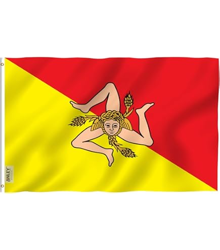 U24 Sizilien Flagge 20x30cm - Bootsflagge Premium Polyester Wetterfest