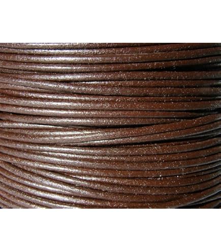 Auroris - 10 m cordo di pelle rotondo diametro 1 mm marrone antico