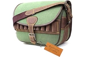 Bantoro Crafts Caricatori per borse per cartucce in vera pelle Borsa per caccia con munizioni Borsa per munizioni Porta cartucce per fucile