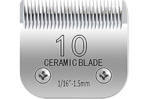 OWNLIFEYF 10# Clipper Blades Pet Grooming Clipper Replacement Blades, Detachable Clipper Blade Compatible with Andis/wahl/Oster Dog Clippers,10 Blade 1/16-inch, Made of Ceramic & Stainless Steel Blade