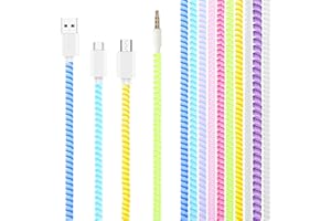 ABEILLO Lot de 10 protections de câble en spirale multicolores pour protéger les câbles de données et les écouteurs contre les animaux domestiques