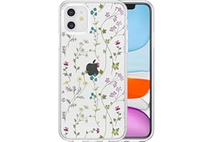 RALEAVO Przezroczyste kwiatowe etui kompatybilne z iPhone 11 (6,1 cala), odporne na wstrząsy, silikonowe, przezroczyste, z uroczym kwiatem, etui ochronne do iPhone'a 11, przezroczyste