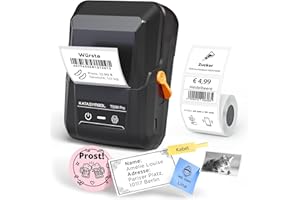 ‎SUPVAN SUPVAN T50M Pro Etikettendrucker Bluetooth mit wasserfeste breite Etiketten, Handys- und PC-kompatibel, für Einzelhandel, Büro, Organisation, Schule und Zuhause