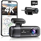 REDTIGER Dash Cam 4K/2,5K Avant et Arrière, Dasham Voiture avec WiFi et GPS, Carte 32 Go, Enregistrement en Boucle, Mode Stat