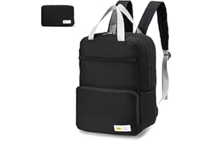 SPAHER Bagages Cabine 40x30x15cm Air France British Airways Pliable Sac a Dos Voyage Cabine Avion Femme Homme Bagage a Main Petit Sacs à Dos Loisir Impermeable 20L Travel Backpack, Noir