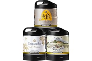 Pack 3 fûts de 6 litres - Compatibles avec la tireuse Perfectdraft - 15 euros de consigne INCLUS (Tripel Karmeliet - Leffe Blonde - Hoegaarden)