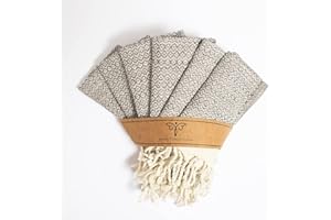 SMYRNA TURKISH COTTON Wash Cloths Pack of 6 | 100% Natural Cotton, 30x45 cm | Versatile Bath Towels for Bathroom, Hotel, SPA | Ultra Soft, Absorbent, Prewashed Quick Dry Turkish Hand Towels Beige