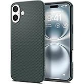 Spigen iPhone 16 Plus ile Uyumlu Kılıf Liquid Air Kaymaz Dokulu Y&uuml;zey Yeşil Kapak - ACS08068 (Spigen TR Garantili)