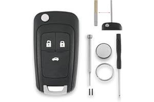 GLOUVDEYZ 3 Tasten Auto Schlüsselgehäuse Für Opel Vauxhall Astra J Insignia Zafira C Mokka Cascade mit Batterie CR2032 und Pin-Entfernungswerkzeug Schraubendreher Schlüsselring