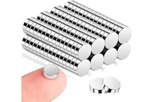 DGDUBRB 120Pcs Fridge Magnets, 6x2mm Extra Strong Neodymium Magnets, Small Round Magnet for Whiteboards, Mini Dsic Crafts Magnet for Muti-Use, Refrigerator, DIY, Building, Scientific