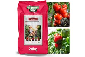 GREEN ORO TOMATO POWER 24 kg – Specialgödsel för tomater, paprika, zucchini, aubergine, potatis, gurka och pumpa – långtidsverkan 100 dagar