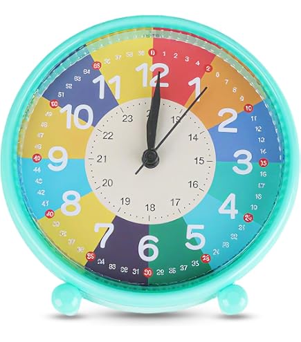 Réveil éducatif Pour Enfant OSDUE - Cadran Analogique, Silencieux, Format Compact 7,6 Cm - Apprentissage De L'heure, Cadeau Rentrée, Piles AA - 3