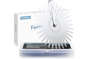 CAMWAY Grubościomierz 32 stożkowe ostrza ze stali nierdzewnej, 0,03-1 mm / 0,001-0,040 cala podwójny wskaźnik pomiaru