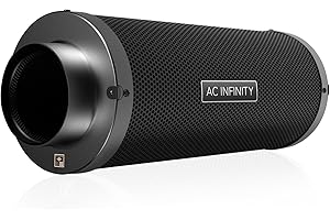 AC Infinity Filtr Air Carbon XL 20 cm, z wysokiej jakości australijskim węglem drzewnym Virgin, filtrem wstępnym i wieszakami linowymi, odwracalna szczotka zapachowa z kołnierzem pasuje do wentylatora