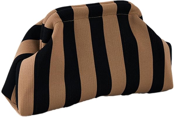 Virkad clutchväska,Beach clutchväska för kvinnor Vävd Virkad, Kiss Lock | Flerfärgad Ruched Cloud Purse Casual Summer Beach Semesterresor Daglig Resort Tropical Cruise Bohemian Weekend G
