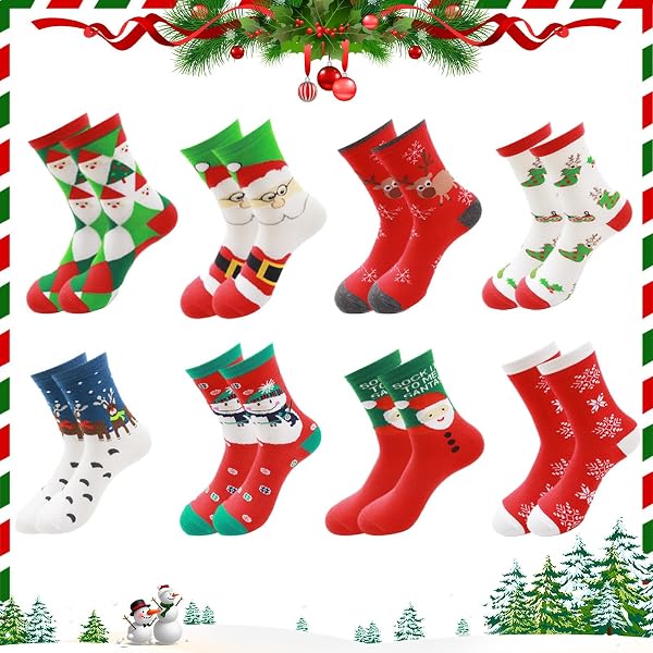 6 Paires De Chaussettes De Noël Moelleuses - Mix Motifs Festifs - Taille Unique 36-42 - Cadeau Chaud Pour Femmes Et Hommes