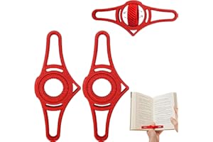 AABDTYYD 2 Porte-Livres Ergonomiques Rouges, Support de Lecture Réglable 360° pour Main Libre - Double Inclinaison, Design Portable pour Bibliophile à la Maison, Bureau et Transport (12x5x1.2cm, Plastique Lége