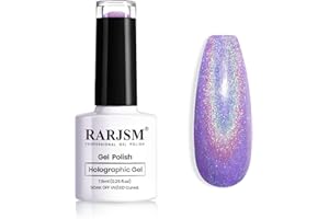 RARJSM Holographic Nail Polish Violet Purple Gel Polish Shimmers Shiny Nail Gel Spring Summer Hologram Gel Nail Polish UV LED Lamp Cured for Nail Salon Home Manicure 1 Piece 7.5ml