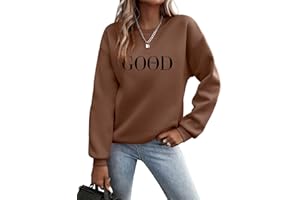 Minetom Pullover Damen Sweatshirt Briefe Drucken Langarm Rundhals Pulli Herbst Winter Frauen Buchstaben Druck Locker Casual Oberteil Sport Streetwear Sweatshirts ohne Kapuze Bluse Tops