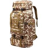 Large Backpack 60 L - 80 L Outdoor Military Backpack for Men Camouflage Emergency Backpack Waterproof Survival-Filled Escape Backpack Combat Backpack Hiking Backpack Lightweight