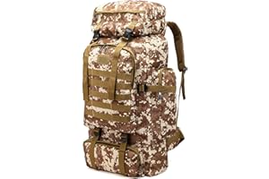 Kabxhueo Grand Sac à Dos de Randonnée 80L Militaire Armee Sac a Dos Tactique Molle Etanche Sacs a Dos Survie Camouflage pour Homme Femme Voyage Camping Chasse Alpinisme Trekking Sport Plein air
