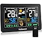 Kalawen Wetterstation mit Außensensor Funk 9-IN-1 Farbdisplay Digital Funkwetterstation DCF-Funkuhr Thermometer…