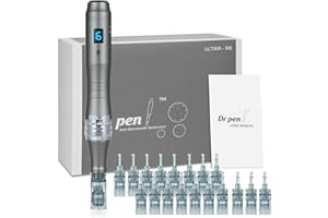 CLOUDMER dr pen M8 Microneedling Pen Dermapen avec une gamme complète de cartouches, Total de 18 pièces dr pen M8 Cartridges, Utilisées pour Anti-rides, Anti-âge, Peau ferme,Éclaircir les taches
