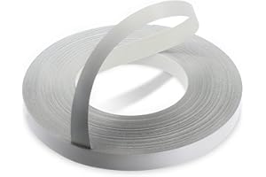 WoodPress 22mm Bordatura in Melammina Grigio, Pre-Incollato, Nastro per Impiallacciatura - 50m Rotolo per il Commercio - Stira il Nastro per un'Applicazione Facile Fai-da-Te