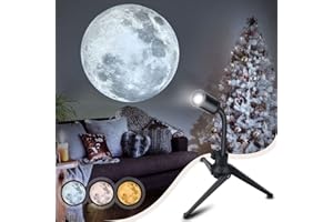 COLEESON Planet Lampe Erde Mond Projektorlicht mit Foto, USB-Anschluss, 360 ° drehbares romantisches Vision-Stimmungslicht, geeignet für Fotografie, Selfie, Wohnzimmerdekoration (Moon Earth)