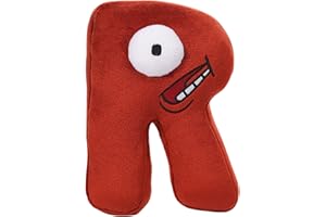 Ryoizen Alphabet Lore Plush, Cartoon Characters, 20cm Plushies Toy from Alphabet Lore, A-Z plush pillow Children's Enlightenment Toys Cute Stuffed Pillow Doll for Kids and Adults Fans Gift (R)