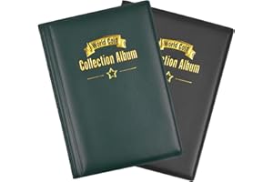 KYSUN 240 Pochettes Album de Collection Pieces de Monnaie, Album Collecteur Convient pour Pièces et Monnaie Rangement Livre de Collection de Pièces (Noir, Vert Foncé)