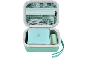 GRAPSA Etui do Memoking T02/ do Phomemo M02/ T02/ M02S/ M02 Pro/ Q30S/ M02X drukarka etykiet. Mini uchwyt na drukarkę naklejki, papier termiczny, kabel USB (tylko pudełko) zielony