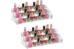 Gachiwar 2 Piezas Soporte de Exhibición de Acrílico Transparente, Vitrina Expositora de 3 Niveles para Figuras Pop/Magdalenas/Perfumes, 31x16.1x11.6cm