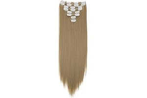 CAISHA XL 60cm 7-Częściowy Zestaw CLIP IN EXTENSIONS Przedłużanie Włosów Prosta Treska Naturalny Blond CE28