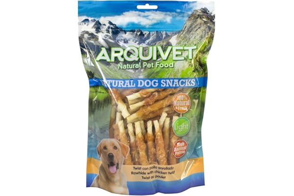 Arquivet, Twist con Pollo Enrollado, Snacks Naturales para Perros, Chuches para Perros, Golosinas para Perro, Premios para tu Mascota, 13 cm, 1 kg