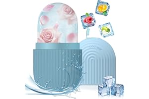 OAKENCREST Ice Roller Viso, Riutilizzabile Rullo di Ghiaccio Facciale, Eye Ice Massage in Silicone, Bellezza del Viso per Tonificare Viso Serrare e la Pelle Alleviare Gonfiore Riduci i Pori (Blu)