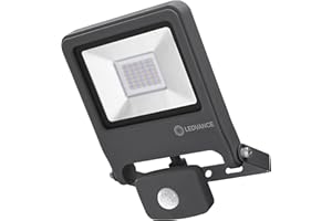 LEDVANCE Endura Flood Proiettore da Esterno con Sensore Nero 30W Luce Naturale 4000K, Grigio Scuro