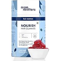 Man Matters Biotin Hair Gummies for Men | Keeps Hair Healthy and Strong | Strawberry Flavoured | Vitamin A, Vitamin C…