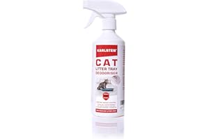 karlsten Cat Litter Spray Deodorizer - 100% Bio-Based, Destroys bacteria,Fresh Lemon Fragrance Odour Eliminator & Neutralizer - Extends Cat Litter Life & Absorbs Odours