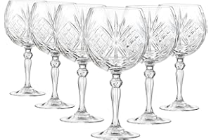 RCR CRISTALLERIA ITALIANA 6X 650ml Melodia Bicchieri da Gin - Grande Gambo Lungo a Forma di Ciotola G&T Cocktail Potabile Copa Tonico Vetro Set di Regalo - di Rcr Crystal