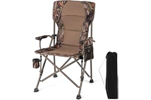 COSTWAY Chaise Pliante Camping, Chaise de Jardin Exterieur, Charge 180 kg, Sac de Transport, Porte-Gobelet, Poche de Rangement, Pieds Réglables, Fauteuil Pliant pour Camping Voyage Pêche, 67 × 62 × 10