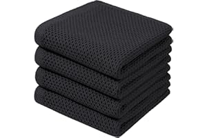 ‎BW&HM BW&HM Geschirrtücher Baumwolle Geschirrhandtücher Küchentücher Küchenhandtücher Spültücher (Schwarz, 33x74 cm)