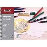MP -ARTIX, Sketch Pad, A3 Size, 70 Sheets of 110 g, Spiral Sketchpad, 42 x 29.7 cm, Ideal for Drawing with Charcoal, Pencil,