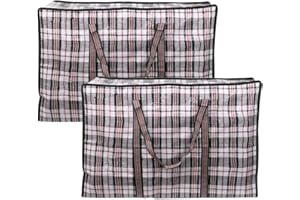 EDATOFLY Confezione da 2 Borse Plastica con Cerniera, Borse per Vestiti Grandi Buste Trasloco Sacchi Trasloco per Trasporto E Protezione Abiti (Nero, 70cm*50cm*25cm)