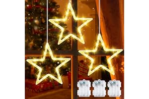 ‎BZAVOR Bzavor 30 cm LED Christmas Lighting Window 3 Pieces Christmas Decoration Window Illuminated, IP65 Christmas Star Window, Christmas Star Illuminated, Christmas Decoration Indoor, Christmas Lighting