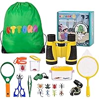 UTTORA Draussen Forscherset Spielzeug, Kinder fernglas 22 Stück Kids Adventurer Explorer Set mit Bug Catcher Pinzette…